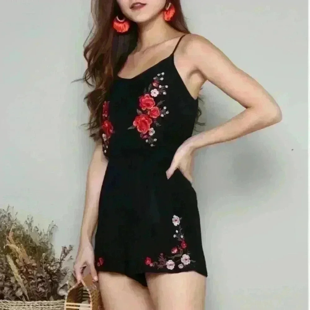 American Eagle Embroidered Romper - image 1